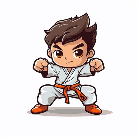 Premium Vector Taekwondo Cartoon Mascot Character Vector Illustration