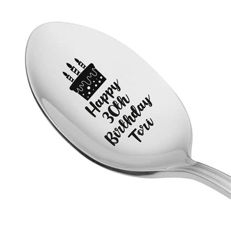 Custom Happy Birthday Engraved Spoon Kids Cake Dessert Spoon Birthday