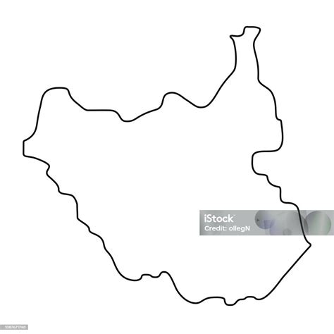 Map Of South Sudan Outline Silhouette Of South Sudan Map Vector ...