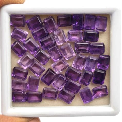 Natural African Amethyst Octagon Cut Loose Stone Lot Mm Ct