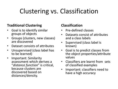 Ppt Clustering Vs Classification Powerpoint Presentation Free Download Id 5355850