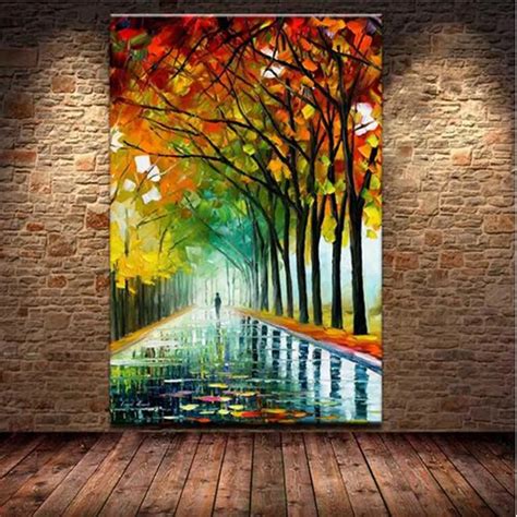 Colorful Home Decor Wall Art Picture Streetscape Knife Oil Painting On ...