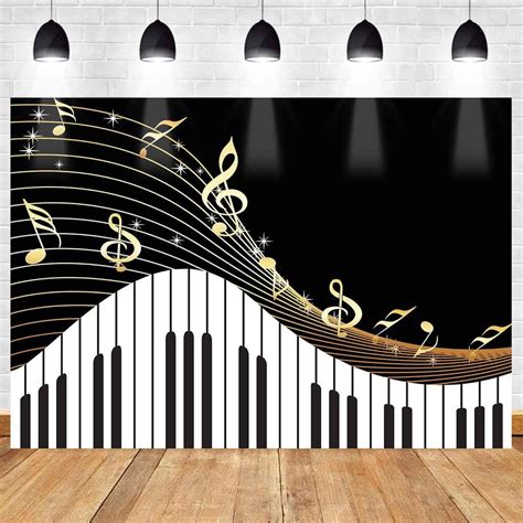 Music Backdrop for Music Party Decorations MEETSIOY 10x7ft Abstract Photography Backdrop Black ...