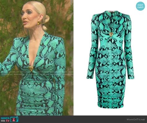 WornOnTV Erikas Green Snakeskin Print Dress On The Real Housewives Of