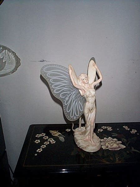 Resin Fairy Lamp With Glass Wings Measures 14 T