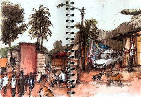 Latest urban sketches at the Santa Efigênia bridge in São Paulo and