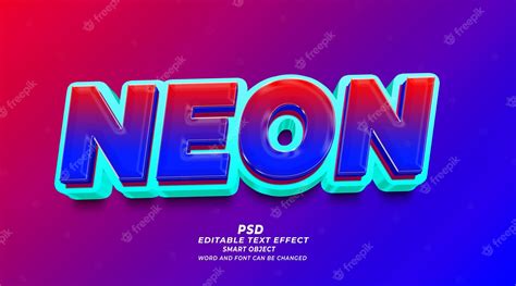 Premium Psd Neon 3d Editable Text Effect Psd Photoshop Template