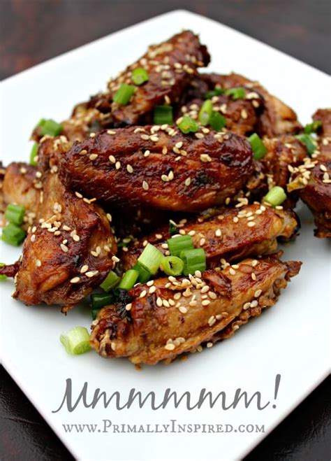 Crispy Oven Baked Chicken Wings Asian Sesame Primally Inspired