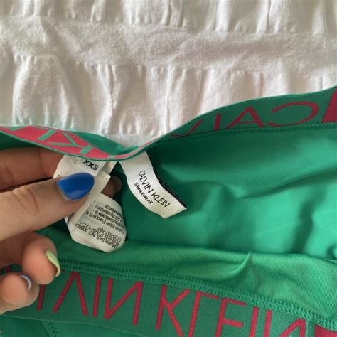 Green And Pink Calvin Klein Bikini Xxs Perf Depop