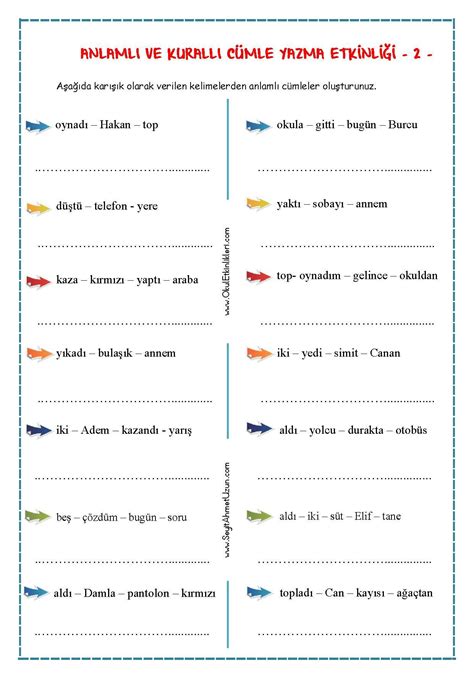 2 Sınıf Türkçe Testleri Eğitimhane Ilosofia