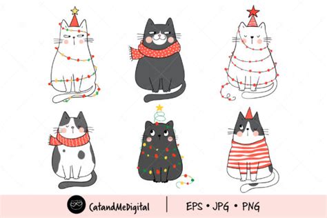 Christmas Cat Clipart Graphic By Catandme · Creative Fabrica