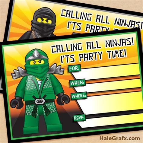 Free Printable Lego Ninjago Birthday Invitation Set Lego Ninjago