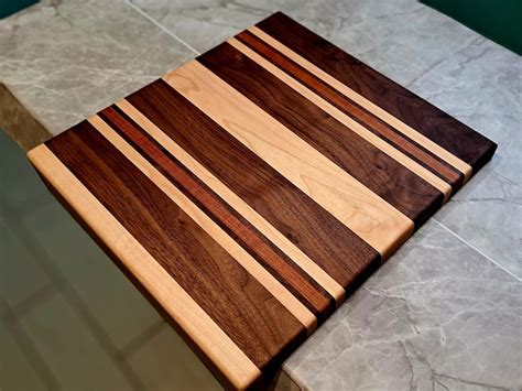 Walnut Maple Jatoba Dough Board Cutting Board With Lip Housewarming