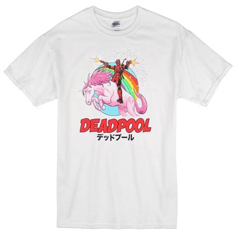 Deadpool Rides Unicorn T Shirt Basic Tees Shop