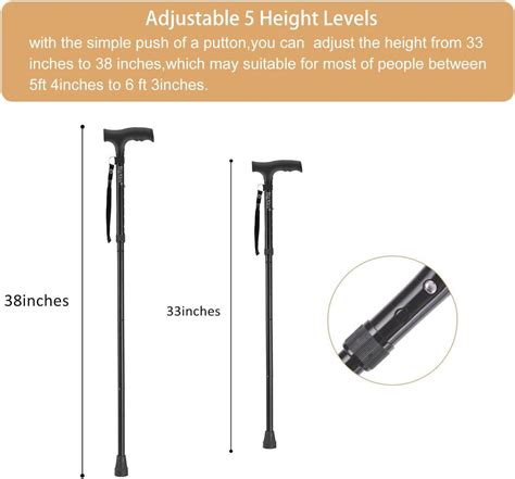 Bigalex Folding Cane Adjustable Lightweight Hand Walking Stick For