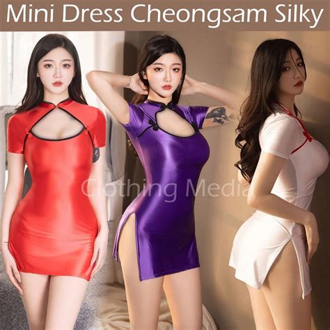 Jual Kostum Lingerie Cheongsam Qipao Tipis Transparan Chinese Retro