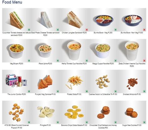 Indigo Airlines India - Inflight meals and food information for passengers