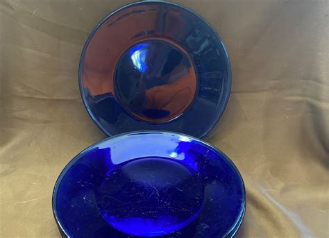 Set Of 4 Cobalt Blue Plates Etsy