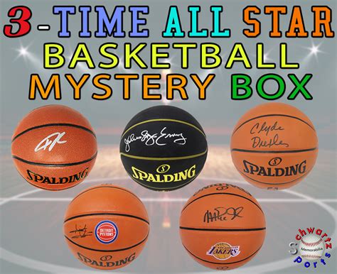 Schwartz Sports 3 Time ALL STAR Signed Basketball Mystery Box Series