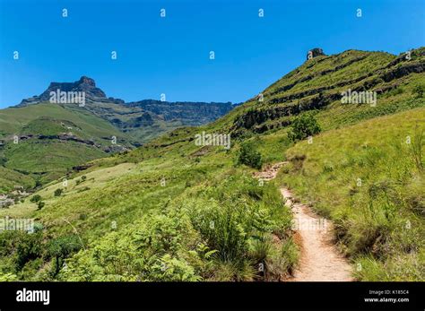 Path, walk to Thukela waterfall in Royal Natal Park Drakensberg ...