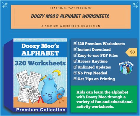 Doozy Moos Alphabet Song Free Printable Worksheets