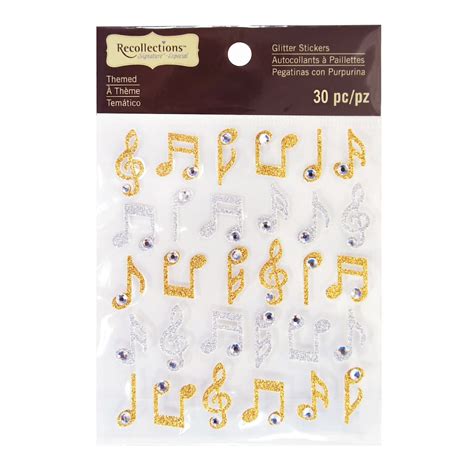 Find the Music Note Glitter Stickers by Recollections™ at Michaels