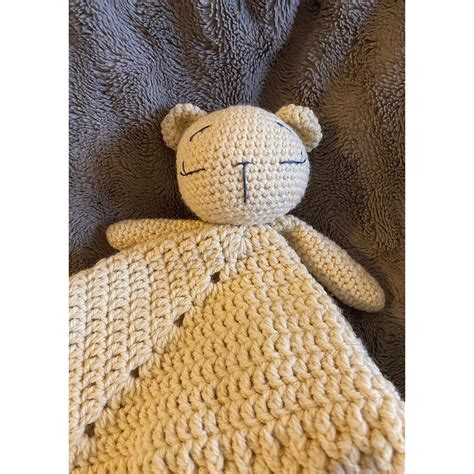 Crochet Bear Comforter Lovey Blanket Baby Comforter Etsy