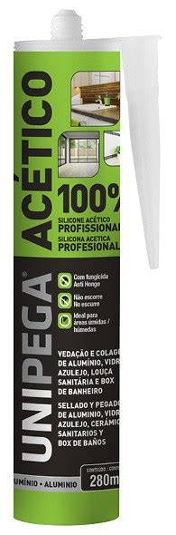 Silicone Acético Profissional Preto 280g Unipega Palácio das Tintas