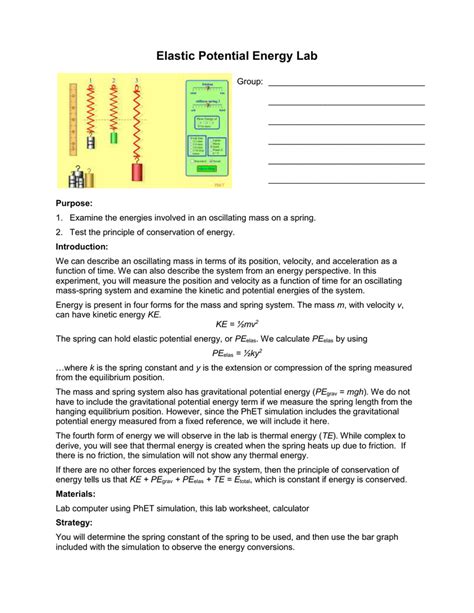 Elastic Potential Energy Lab