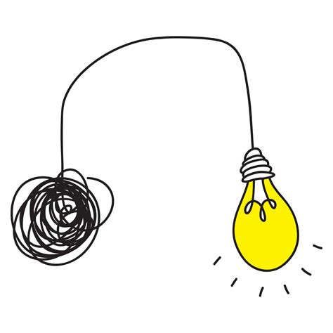 Light Bulb With Shining Light Cartoon Style Flat Style Hand Drawn