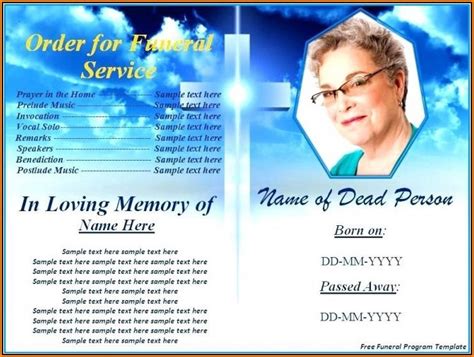 Digital Downloadable Funeral Program Templates The Funeral Program Site ...