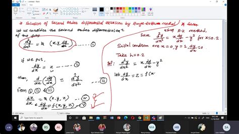 Solution Of Differential Equation Using Rk Method Numerical Methods