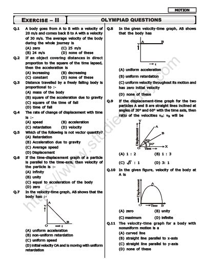 Cbse Class Science Motion Mcqs Multiple Choice Questions Hot Sex Picture