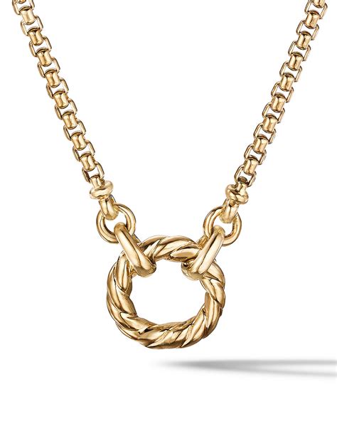 David Yurman Amulet Vehicle Box Chain Slider Necklace In K Yellow