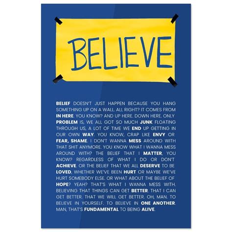 Ted Lasso Believe Sign Poster Ted Lasso Quote Semi Gloss Wall Art