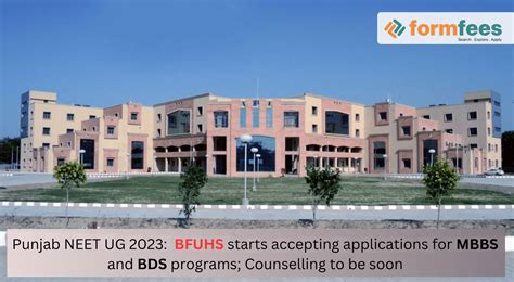 Punjab Neet Ug Bfuhs Starts Accepting Applications For Mbbs And