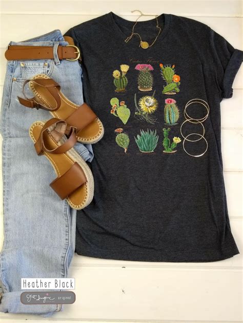 Cactus Flower Botantical Tee Wildflower Shirt Flower Shirt Etsy