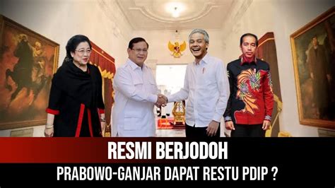 JOKOWI RESMI SANDINGKAN PRABOWO GANJAR PDI P LANGSUNG RESTUI INI