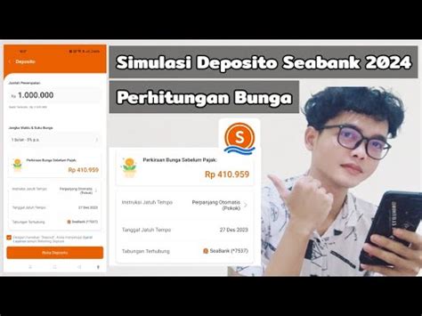 Simulasi Deposito Seabank 2024 Keuntungan Menabung 1 Juta Di Seabank