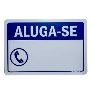 Placa De Sinalização Adesiva Em Pvc 20 X 30cm Aluga se 1252 Decore