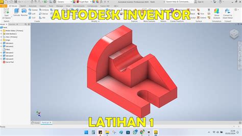 latihan  tutorial autodesk inventor dasar  pemula youtube