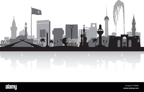 Jeddah Saudi Arabia city skyline vector silhouette illustration Stock Vector Image & Art - Alamy