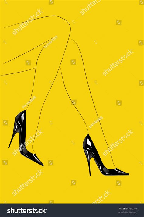 Sexy Legs Black High Heels Stock Vector Royalty Free 6612331 Shutterstock