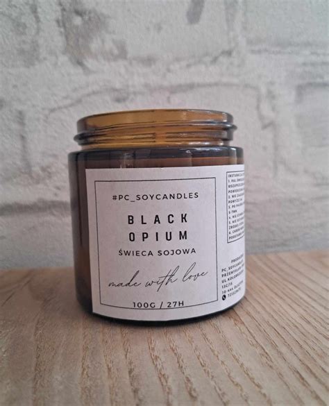 Świeca Sojowa Zapachowa Black Opium 120ml 27h Drewniany knot PC