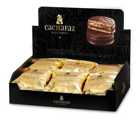 Alfajor Cachafaz Chocolate Negro Con Dulce De Leche Caja X Unidades