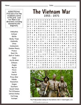 Vietnam War Word Search Puzzle Worksheet Activity By Puzzles To Print