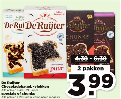 De Ruijter Chocoladehagel Vlokken 300 390g Specials Of Chunks 200g