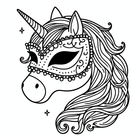 P Gina Para Colorear Mascara De Unicornio Platos Para Colorear