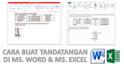 Membuat Tanda Tangan Di Excel