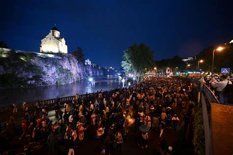 Tens Of Thousands Rally In Tbilisi Against Foreign Influence Bill